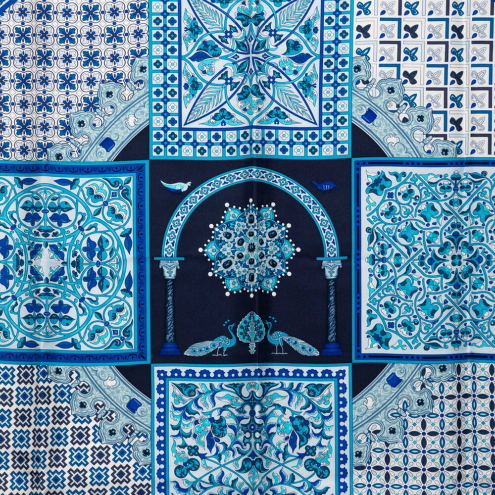 Hermes Carre 90 CIELS BYZANTINS (Byzantine Sky) Scarf/Muffler, Blue Silk, Wom... - Picture 3 of 9
